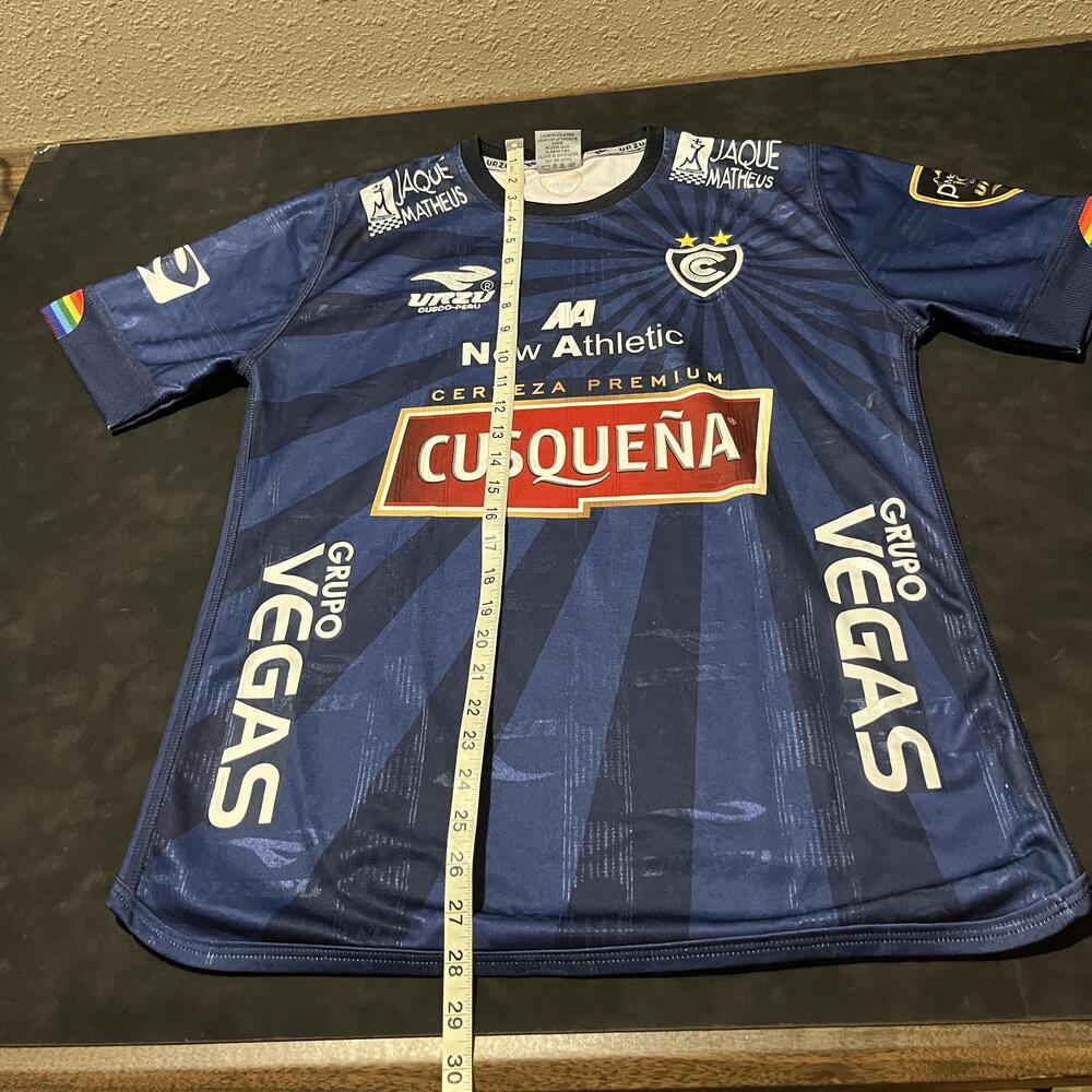 URZU Cusco Soccer Jersey Mens Medium Blue Cusqueña Sponsor 11 Machu Picchu - Picture 11 of 16